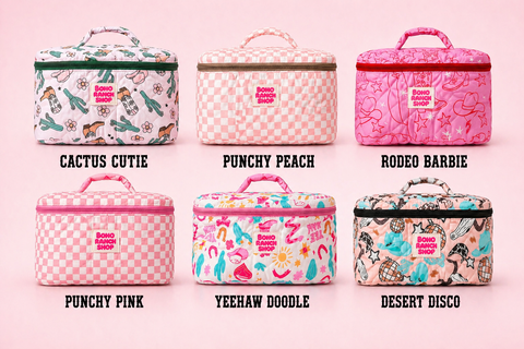 Quilted Western Makeup Bag  | Cowgirl Cosmetic Bag Fabric 
