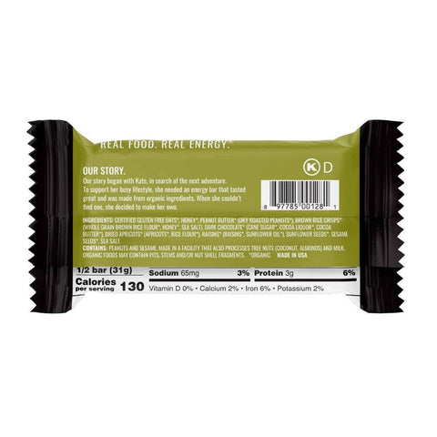 Kate's Real Food Peanut Butter Dark Chocolate Oat Bar 2.2oz