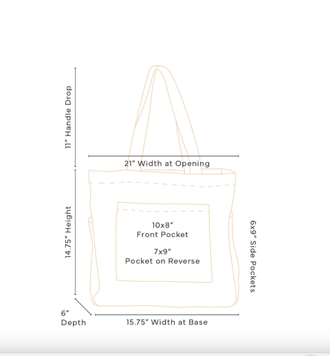 Handmade Weekender Off-White Tote (Blue) Survivor-Made
