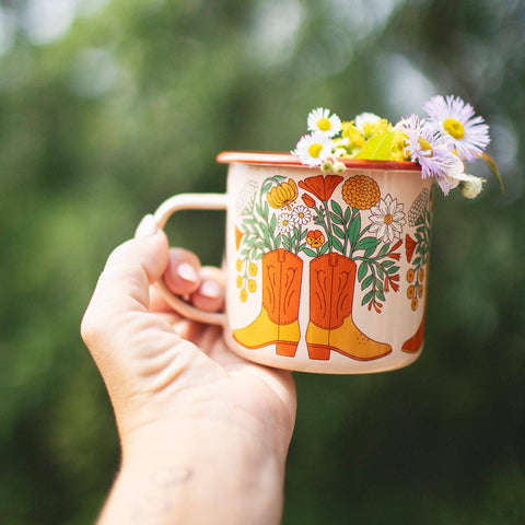 Enamel Coffee & Camp Mug | Western Bloom | 16oz
