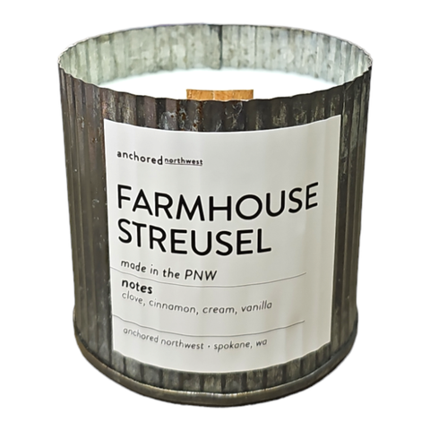 Farmhouse Streusel Rustic Vintage Farmhouse Wood Wick Candle