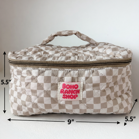 Quilted Western Makeup Bag  | Cowgirl Cosmetic Bag Fabric 