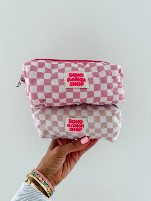 Quilted Western Pencil Pouch Cowgirl Makeup Bag Fabric