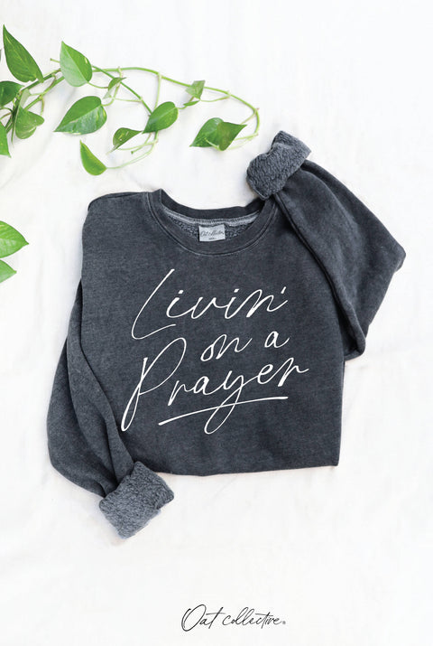 LIVIN' ON A PRAYER   Mineral Graphic Sweatshirt