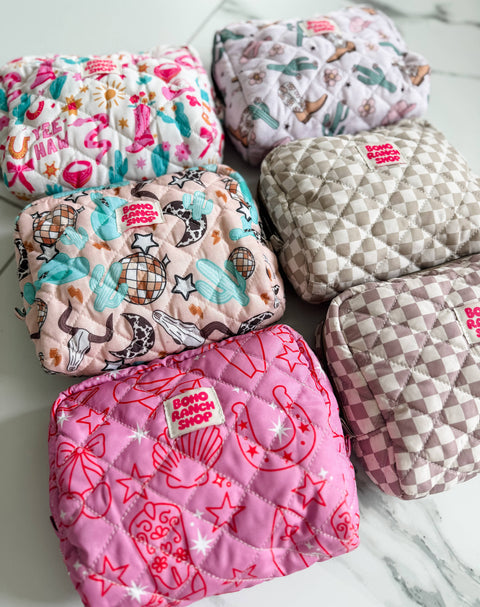 Fabric Western Makeup Bag Organizer | Cowgirl Cosmetic Bag 