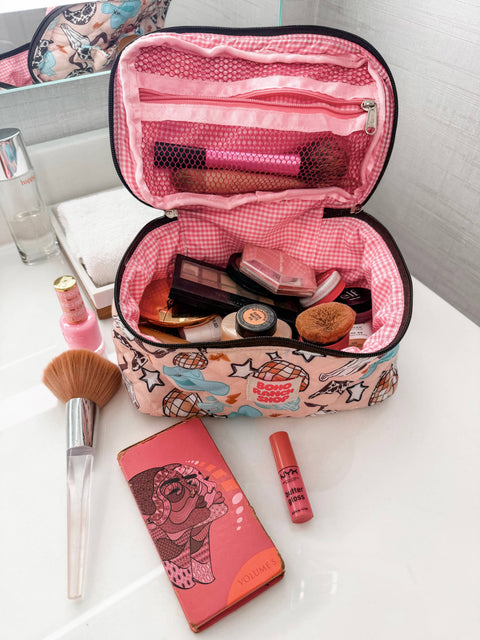Quilted Western Makeup Bag  | Cowgirl Cosmetic Bag Fabric 