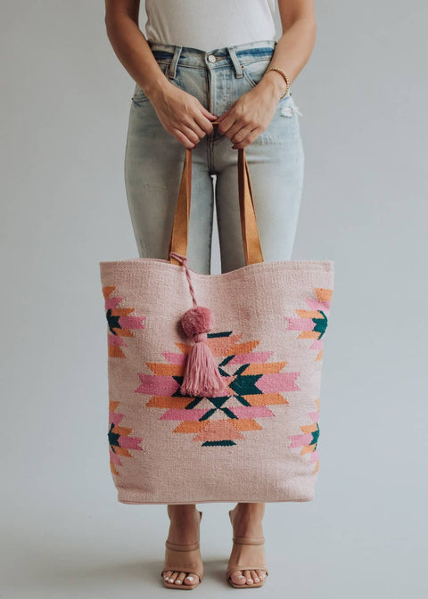 Pink, Teal & Orange Aztec Tote
