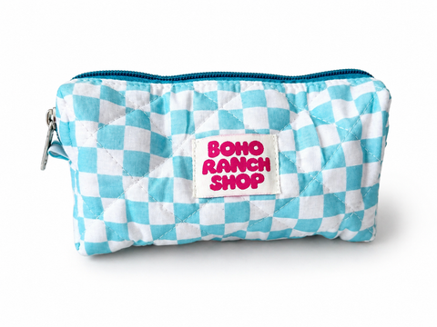 Quilted Western Pencil Pouch Cowgirl Makeup Bag Fabric