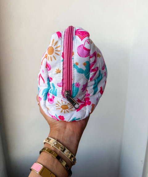 Fabric Western Makeup Bag Organizer | Cowgirl Cosmetic Bag 