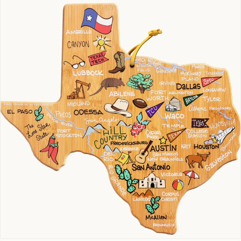 Texas Cities Cutting Board