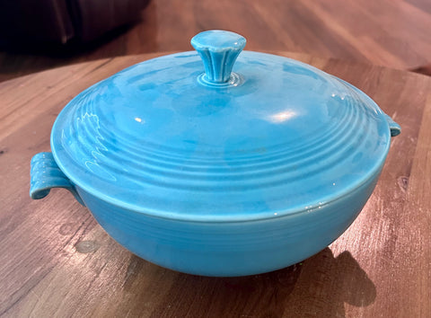 Fiestaware Vintage Covered Casserole Turquoise