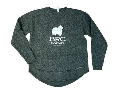 BRC Women's Weekend Crewneck Leopard Print