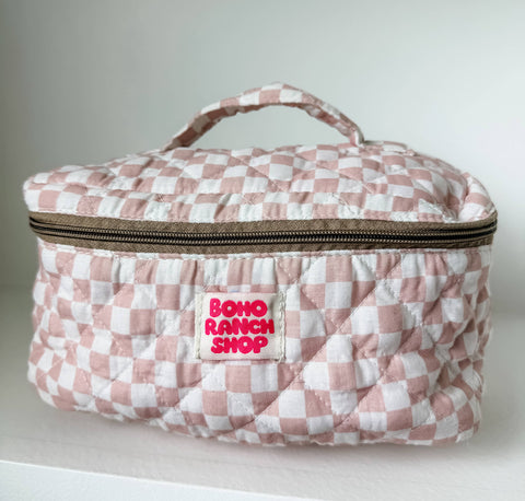 Quilted Western Makeup Bag  | Cowgirl Cosmetic Bag Fabric 