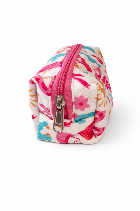 Quilted Western Pencil Pouch Cowgirl Makeup Bag Fabric