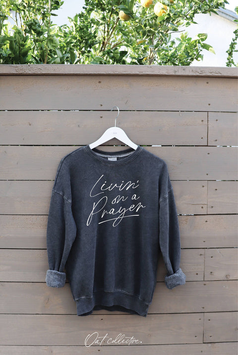 LIVIN' ON A PRAYER   Mineral Graphic Sweatshirt