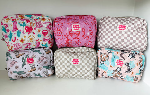 Fabric Western Makeup Bag Organizer | Cowgirl Cosmetic Bag 