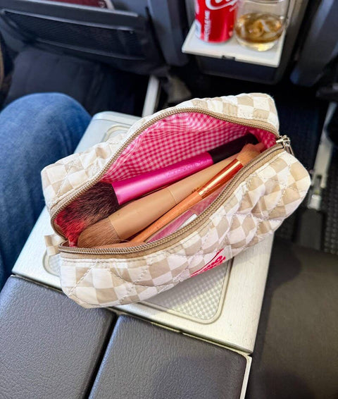 Quilted Western Pencil Pouch Cowgirl Makeup Bag Fabric