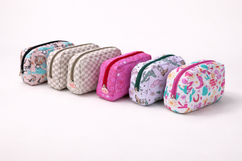 Fabric Western Makeup Bag Organizer | Cowgirl Cosmetic Bag 