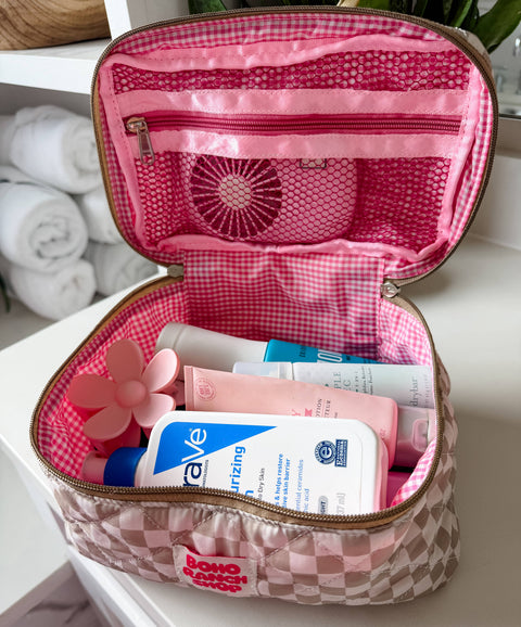 Quilted Western Makeup Bag  | Cowgirl Cosmetic Bag Fabric 