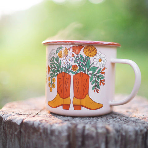 Enamel Coffee & Camp Mug | Western Bloom | 16oz