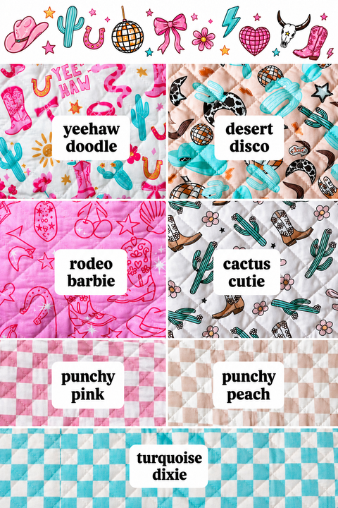 Quilted Western Makeup Bag  | Cowgirl Cosmetic Bag Fabric 